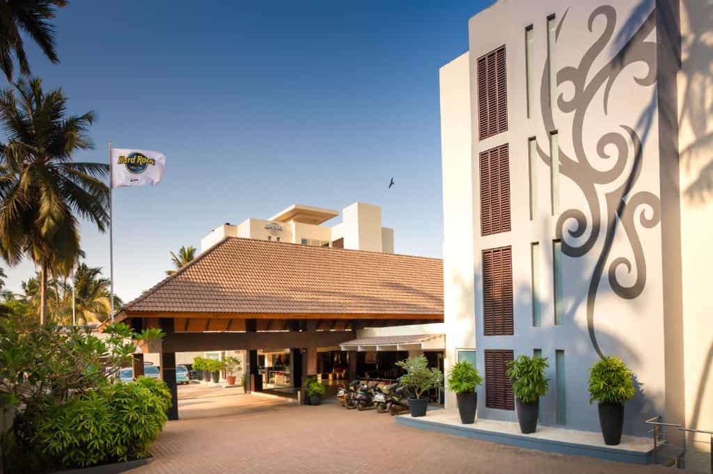 5 star hotel exterior with patio view at Hard Rock in Calangute