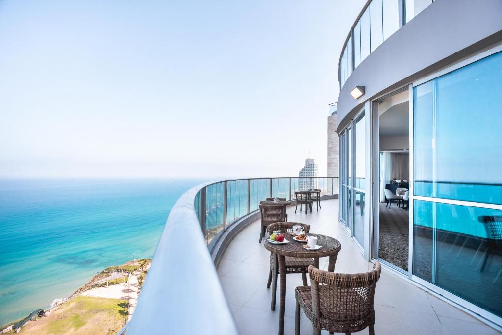 patio with beach view at Ramada Hotel 